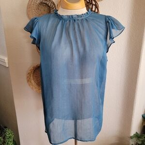 Torrid Sheer Cap Sleeved Business Casual Blouse SZ 00